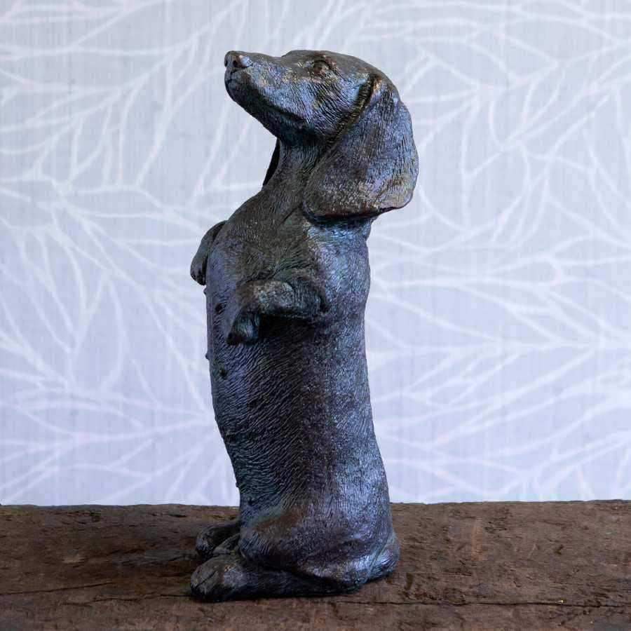 Verdigris Finish Dachshund Ornament - The Farthing