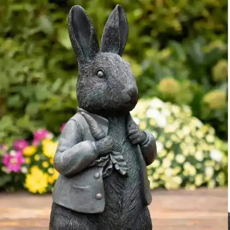 Verdigris Finish Rabbit Garden Ornament