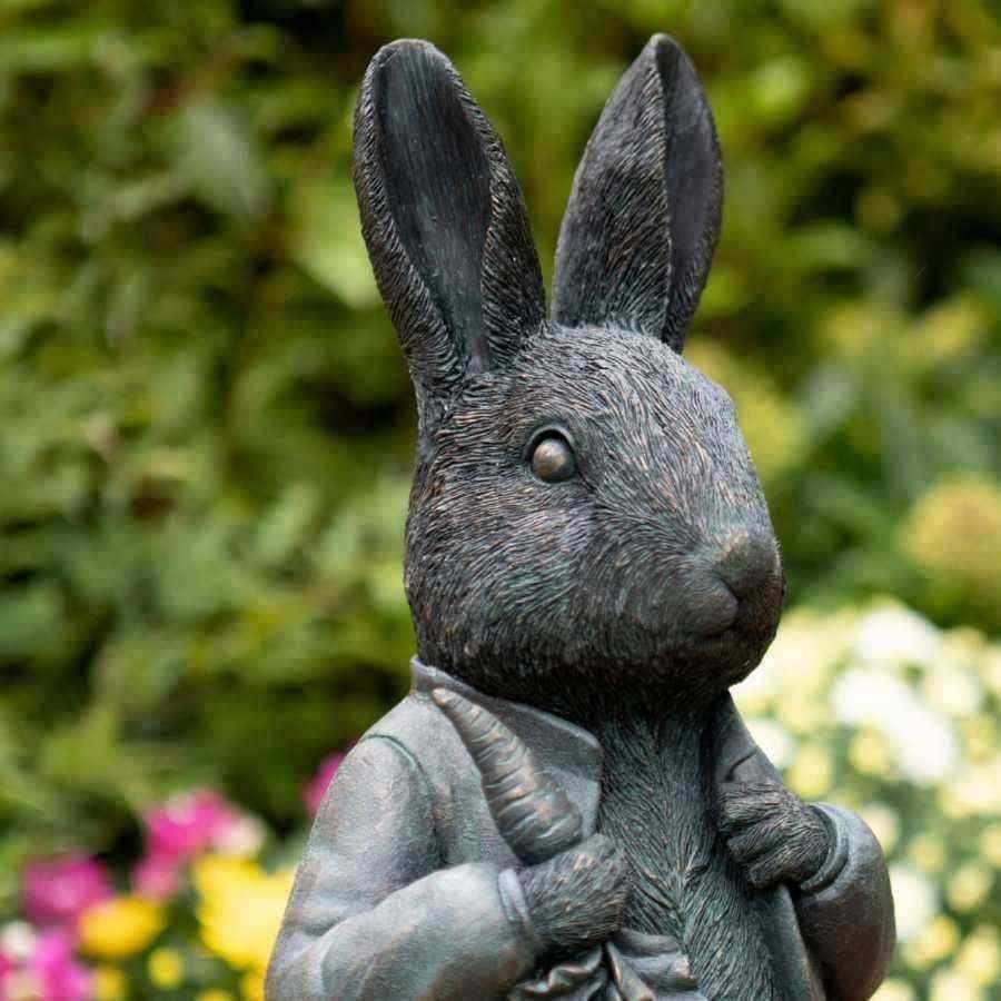 Verdigris Finish Rabbit Garden Ornament - The Farthing