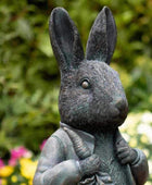 Verdigris Finish Rabbit Garden Ornament - The Farthing