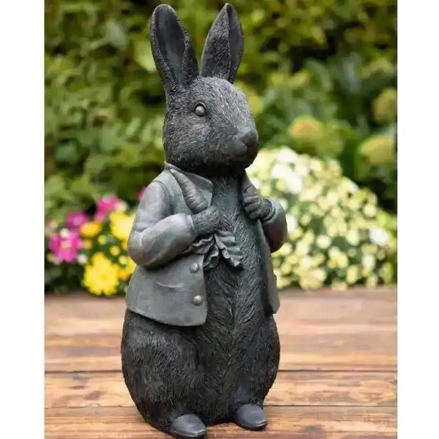Verdigris Finish Rabbit Garden Ornament