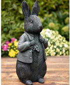 Verdigris Finish Rabbit Garden Ornament - The Farthing