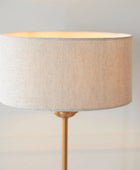Vintage Brass Table Lamp with Fabric Shade - The Farthing