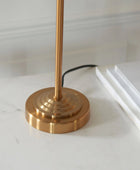 Vintage Brass Table Lamp with Fabric Shade - The Farthing