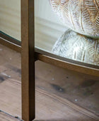 Vintage Bronze Metal and Glass Semi Circle Console Table - The Farthing