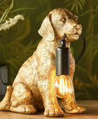 Vintage Gold Labrador Puppy Table Lamp - The Farthing