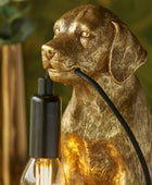 Vintage Gold Labrador Puppy Table Lamp - The Farthing