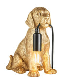 Vintage Gold Labrador Puppy Table Lamp - The Farthing