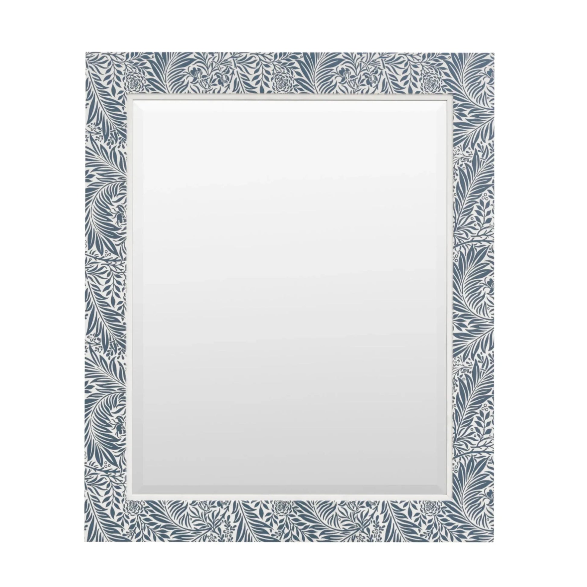 Vintage Navy Floral Edge Wall Mirror - The Farthing