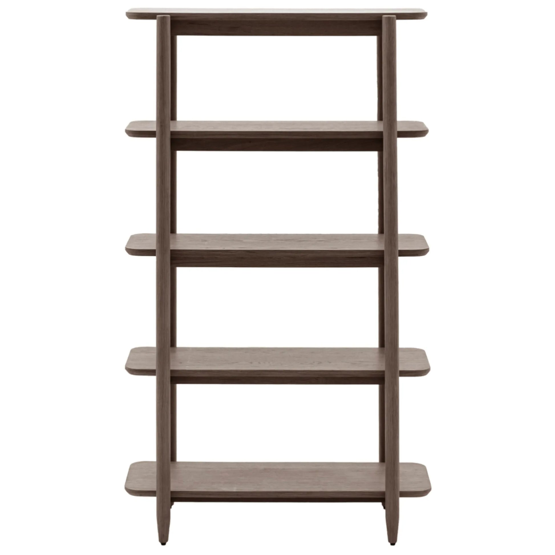 Visby Dark Stained Oak Open Display Shelving Unit - The Farthing