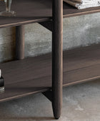 Visby Dark Stained Oak Open Display Wide Shelving Unit - The Farthing