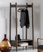 Visby Dark Stained Oak Open Wardrobe - The Farthing