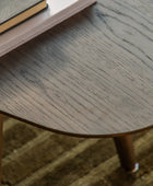 Visby Dark Stained Oak Oval Coffee Table - The Farthing