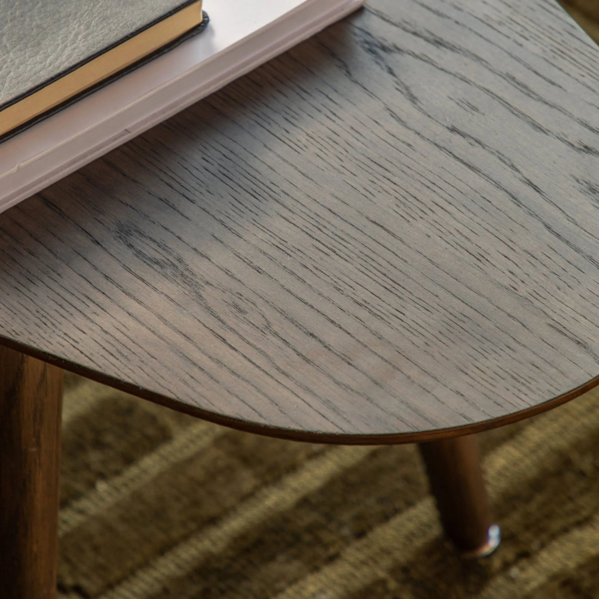 Visby Dark Stained Oak Oval Coffee Table - The Farthing