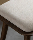 Visby Dark Stained Oak Padded Bench - The Farthing