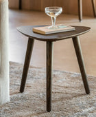 Visby Dark Stained Oak Triangular Side Table - The Farthing