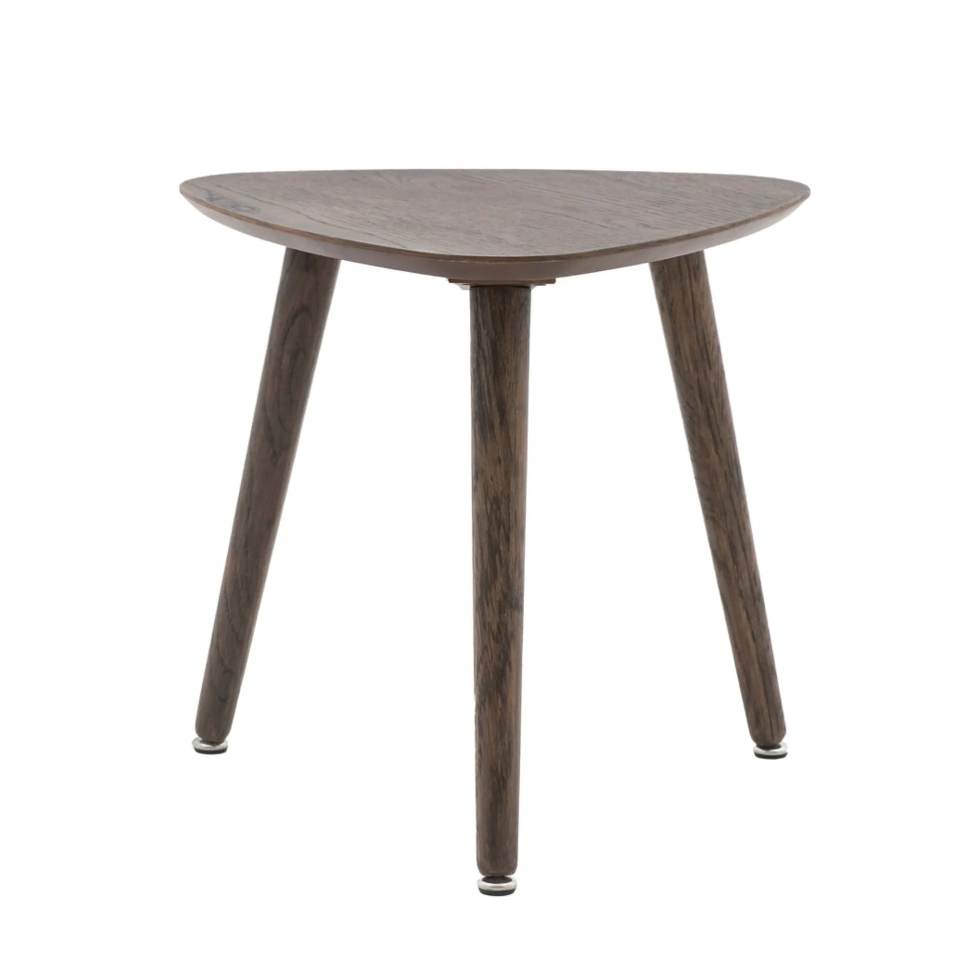 Visby Dark Stained Oak Triangular Side Table - The Farthing