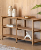 Visby Oak Open Display Wide Shelving Unit - The Farthing