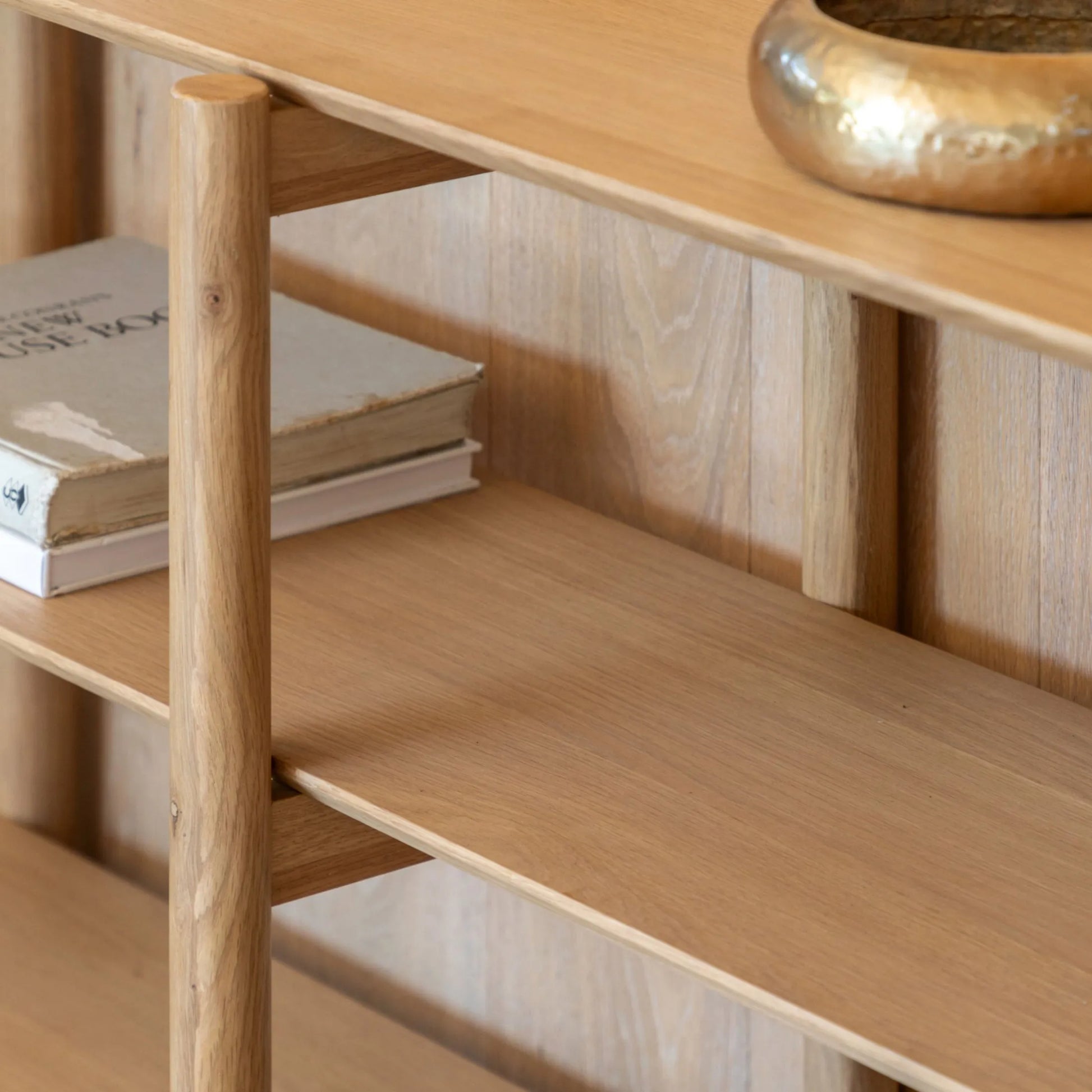 Visby Oak Open Display Wide Shelving Unit - The Farthing
