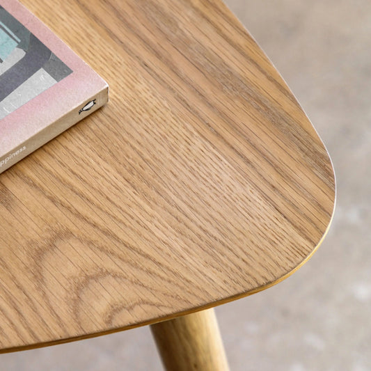 Visby Oak Triangular Side Table - The Farthing