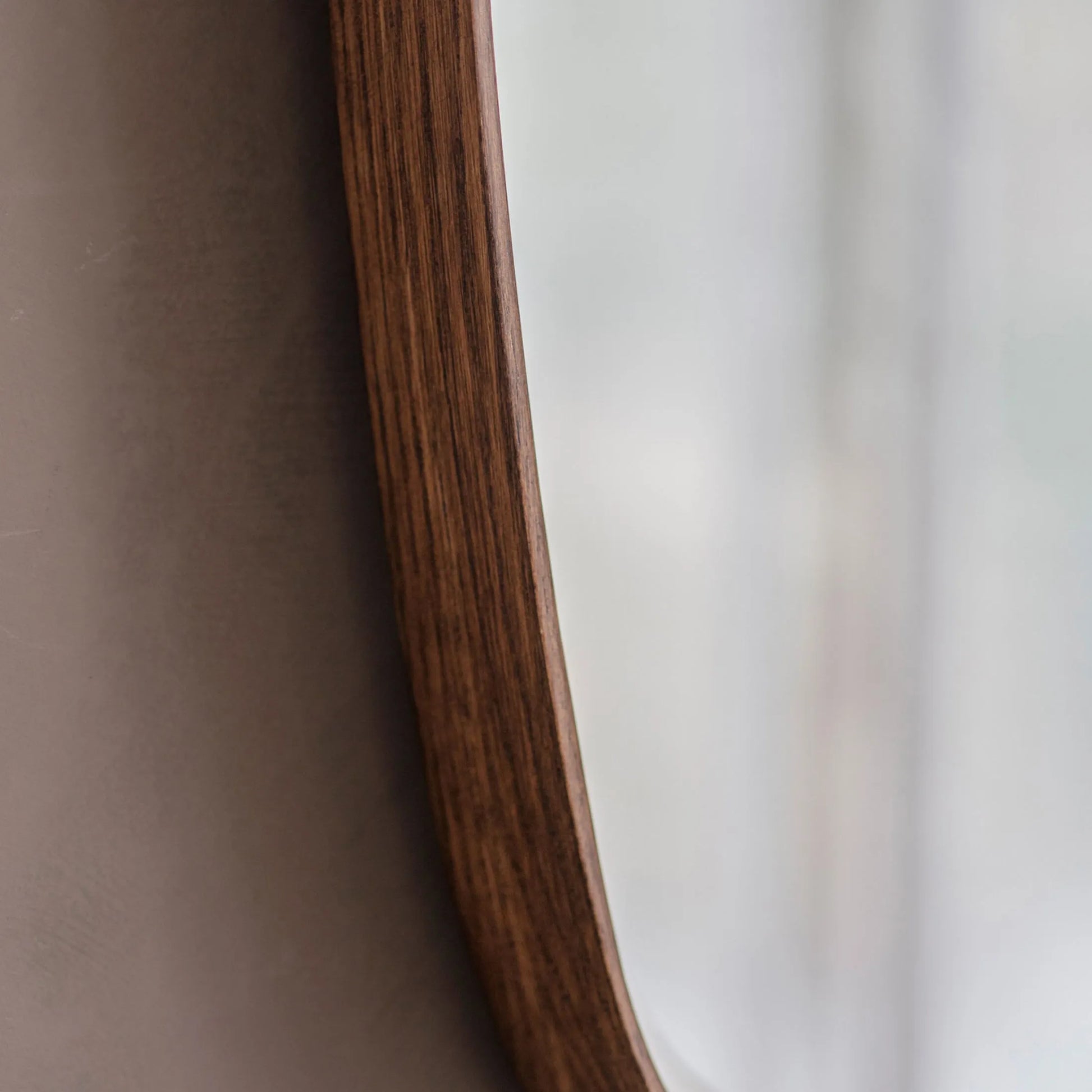 Walnut Solid Wood Oval Wall Mirror - The Farthing