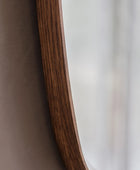 Walnut Solid Wood Oval Wall Mirror - The Farthing