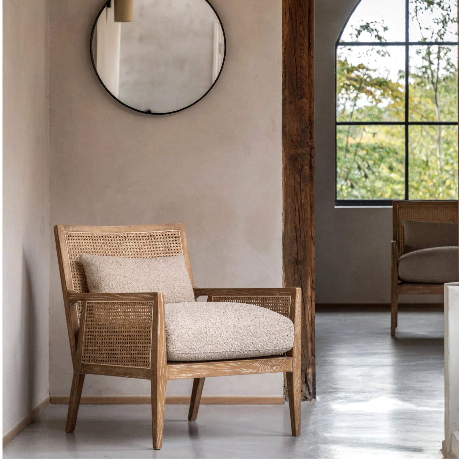 Weathered Ash Rattan Armchair - The Farthing