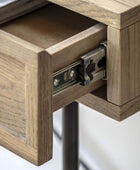 Weathered Oak Panel 2 Drawer Console Table - The Farthing