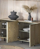 Weathered Oak Panel 4 Door Sideboard - The Farthing