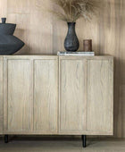 Weathered Oak Panel 4 Door Sideboard - The Farthing