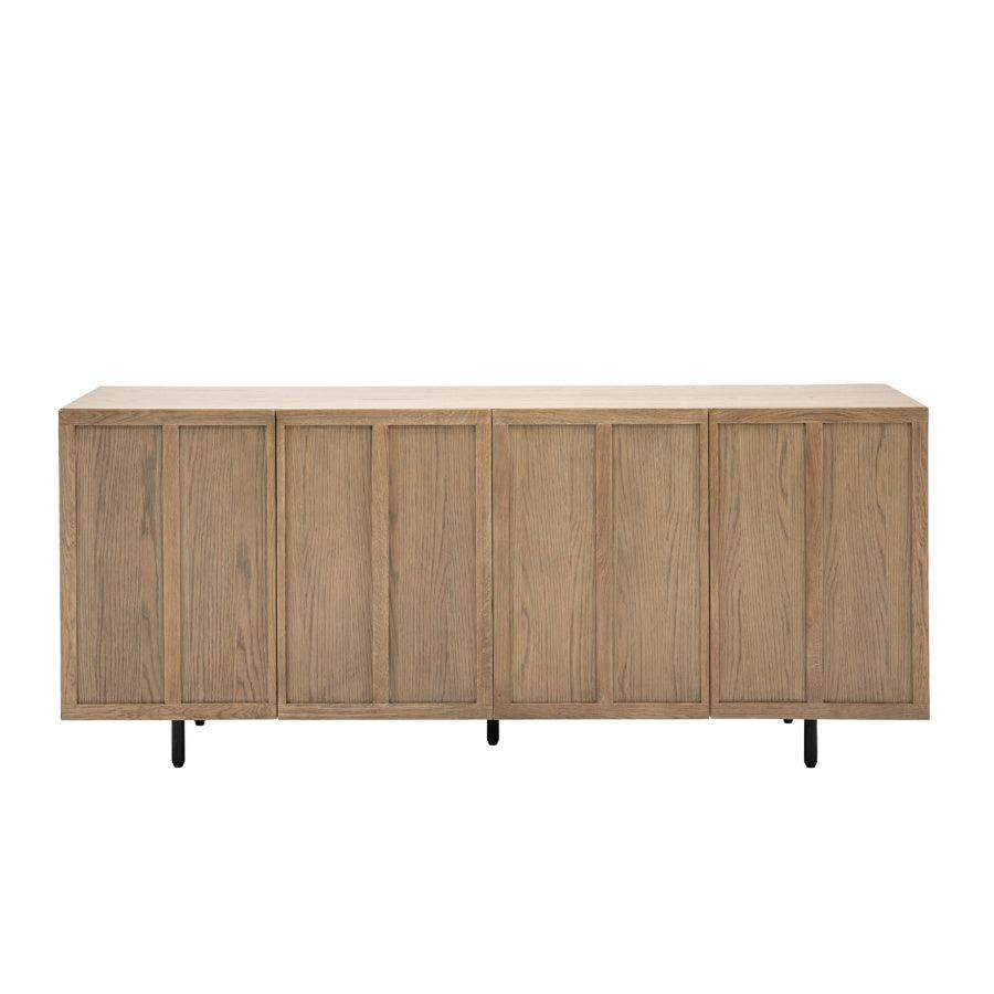 Weathered Oak Panel 4 Door Sideboard - The Farthing