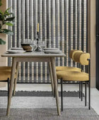 Weathered Oak Panel Rectangular Dining Table - The Farthing