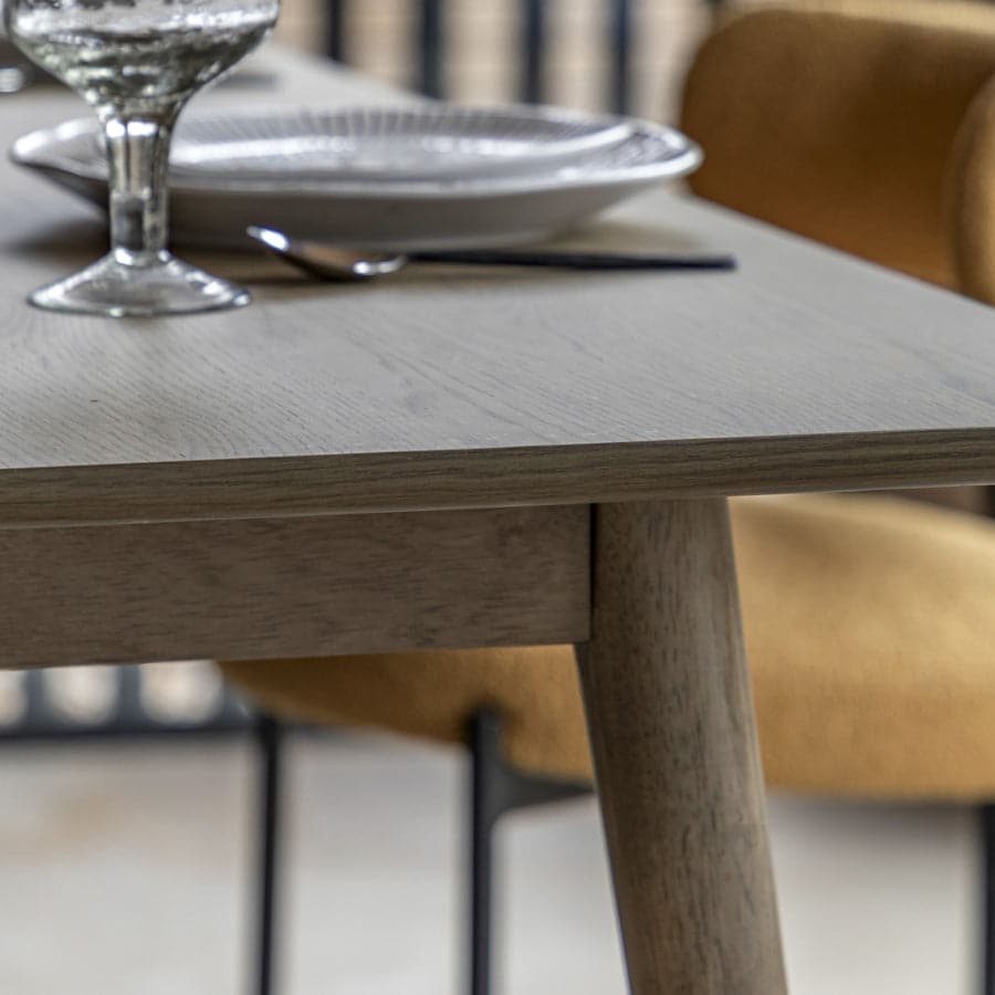 Weathered Oak Panel Rectangular Dining Table - The Farthing