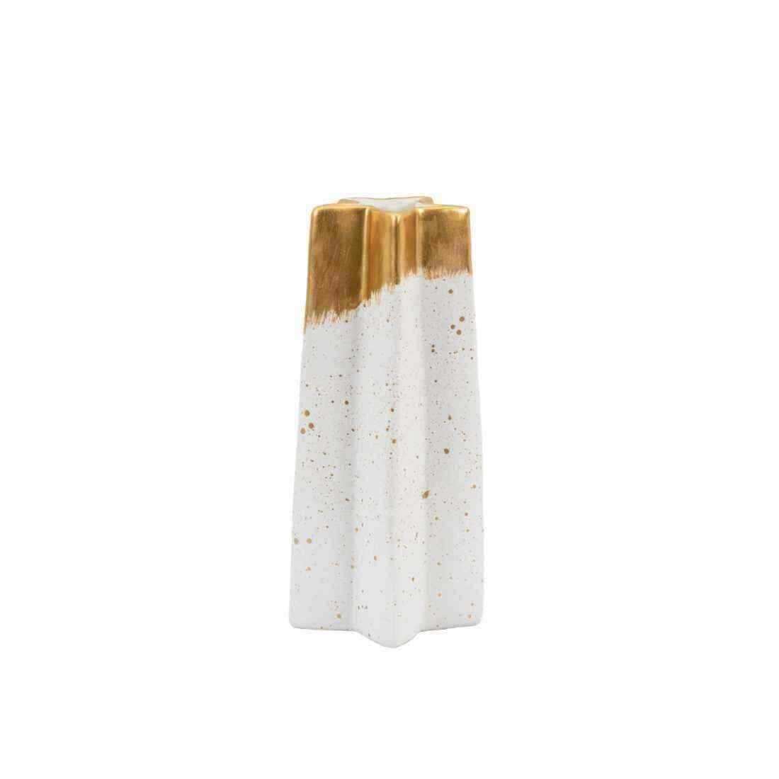 White and Gold Star Vase - Choice of Size - The Farthing
