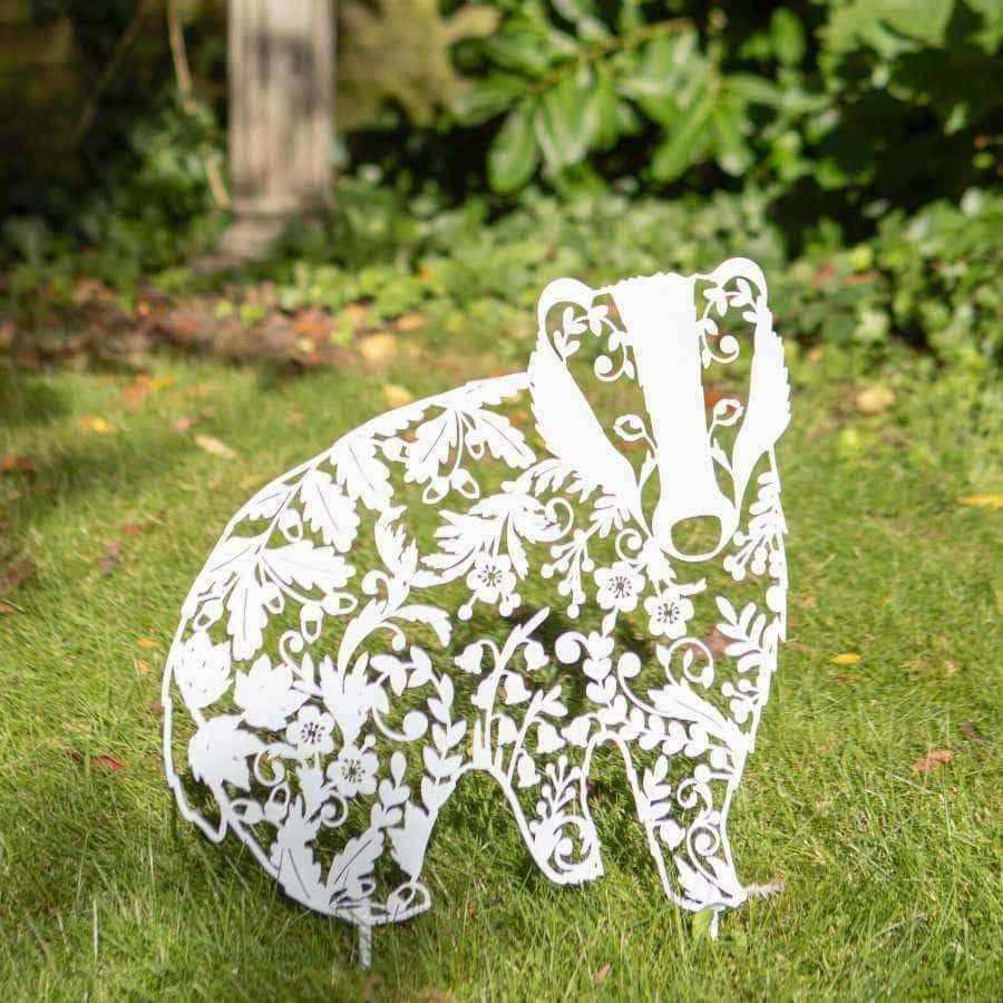 White Badger Garden Silhouette - The Farthing