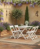 White Foldaway 4 Seater Garden Dining Set - The Farthing