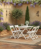 White Foldaway 4 Seater Garden Dining Set