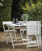White Foldaway 4 Seater Garden Dining Set - The Farthing