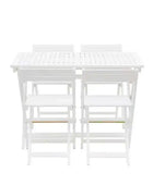 White Foldaway 4 Seater Garden Dining Set - The Farthing