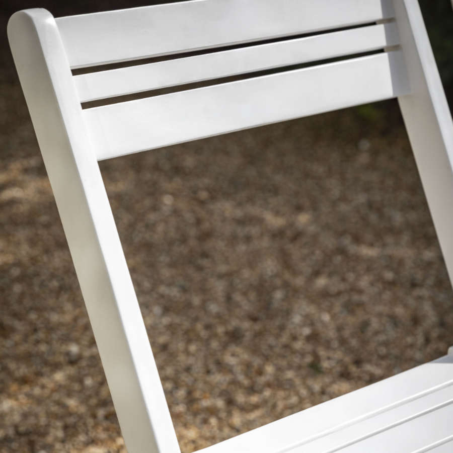 White Foldaway 4 Seater Garden Dining Set - The Farthing