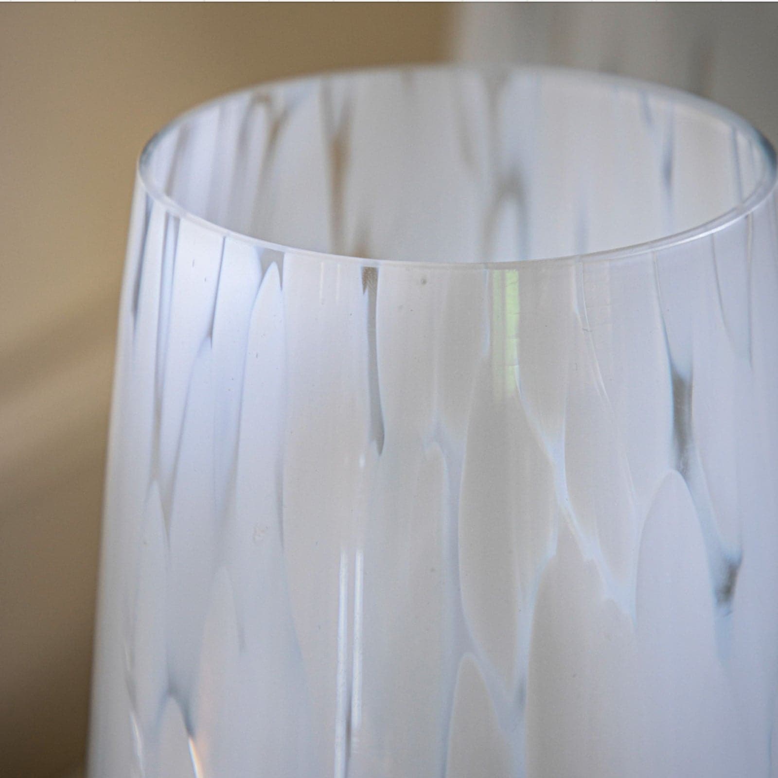 White Glass Seeded Finish Vase - Choice of Size - The Farthing
