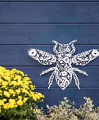 White Honeybee Silhouette Metal Garden Wall Art - The Farthing