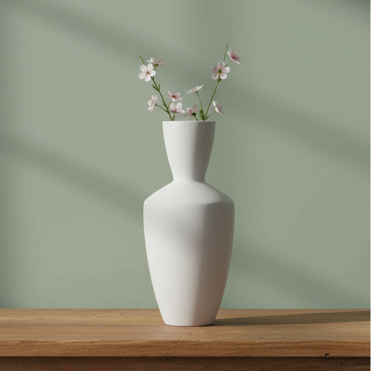White Urn Shaped Vase