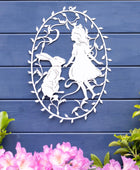 White Oval Metal Wonderland Garden Wall Art - The Farthing