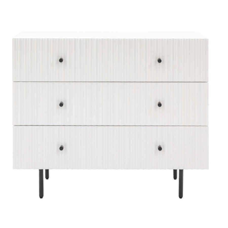 White Scalloped Front 3 Drawer Chest Of Drawers - The Farthing