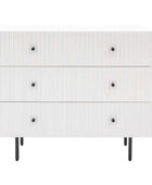 White Scalloped Front 3 Drawer Chest Of Drawers - The Farthing