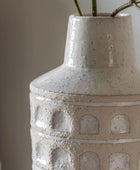 White Textured Finish Inca Vase - The Farthing