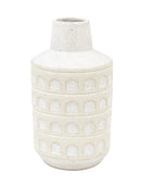 White Textured Finish Inca Vase - The Farthing