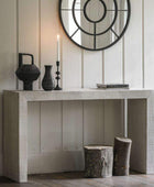 Whitewashed Rustic Chunky Mango Wood Console Table - The Farthing