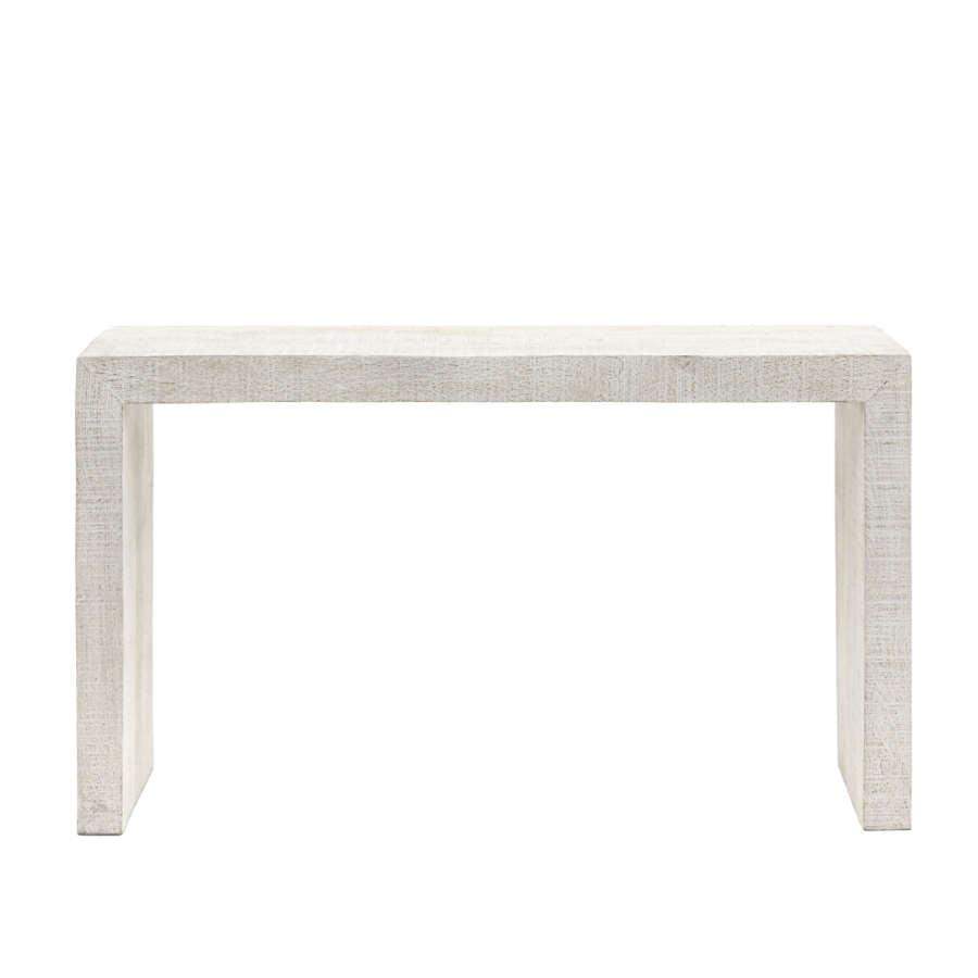 Whitewashed Rustic Chunky Mango Wood Console Table - The Farthing